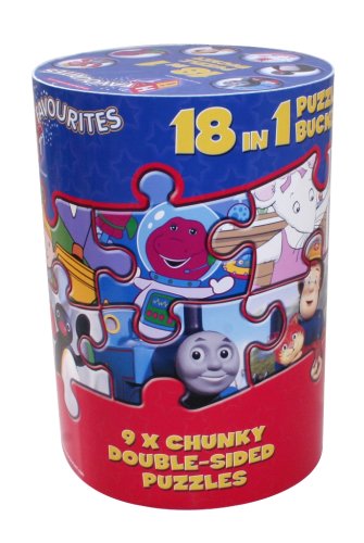 Childrens Toyshop  Toys : Hit Licensed 18 In 1 Bucket (3 X 16/3 X 42/3 X 100 Double Sided Puzzles)