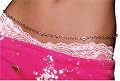 Sterling Silver Belly Chain w/ Crystal Hearts, 43" by Paris Hilton