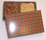 Scott's Cakes Peanut Butter and Chocolate Fudge Combo 1 lb. Christmas Plaid Box