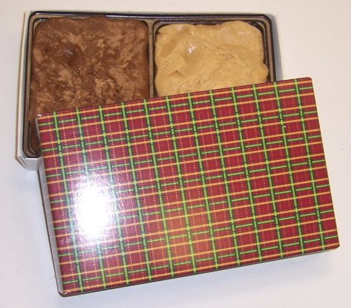 Scott's Cakes Peanut Butter and Chocolate Fudge Combo 1 lb. Christmas Plaid Box by Scott's Cakes