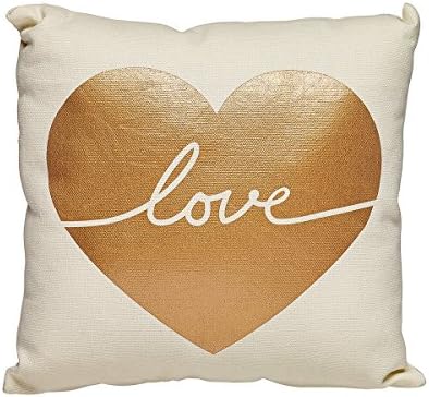 Collins Gold Heart Love Throw Pillow