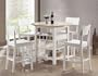 5pcs White & Natural Counter Height Dining Table & Bar Stools Set
