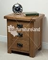 Rustic Solid Oak 3 Drawer Bedside Cabinet