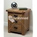 Rustic Solid Oak 3 Drawer Bedside Cabinet