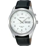 Seiko Men's Leather Strap Kinetic Watch - SMY109