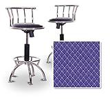 2 24"-29" Purple Vinyl Seat Chrome Metal Adjustable Custom Barstools (Edge  ....