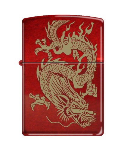 Zippo "Oriental Dragon" Candy Apple Red Lighter, 8894