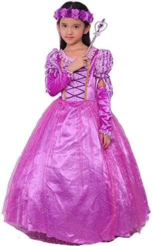Kayenne Girls Princess Rapunzel Dress Rapunzel Costume (5-6)