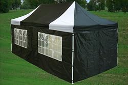 10x20Popup6WallsCanopyPartyTentGazeboEzBlack-white