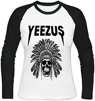 Fearoy EK Women's Cresw Neck Baseball T-Shirt-Yeezus Printing S White