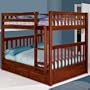 Merlot Full Full Mission Bunk with 3 Drawers, Desk Hutch and Chair