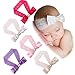 DZT1968® Baby Girl Wide Lace Turban Headband Head Wrap Hair Band With Pearl Bowknot (Beige)