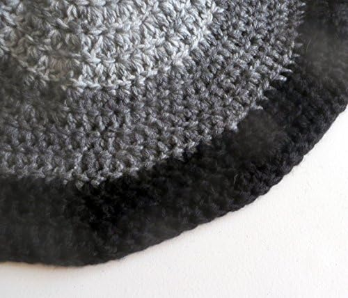 Shades of Black and Gray Handmade Rug - Round