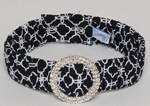 Schmoozies safe, secure and stylish collars for pets in black & white tile - aromatherapy