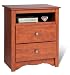 Monterey 2 Drawer Tall Night Table with Open Shelf - Cherry