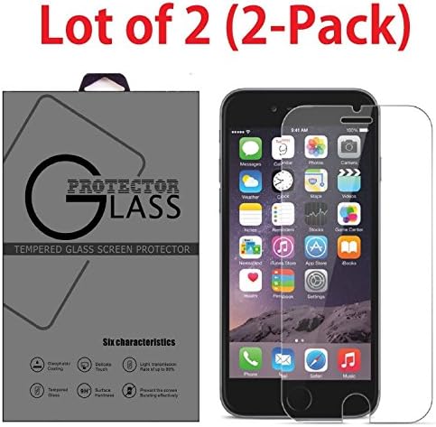 LEYSHIZ 2-PACK (Lot of 2) Premium Real Tempered Glass Screen Protector for Apple iPhone 6 Plus, 5.5" inches - FREE SHIPPING!