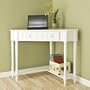 White Cottage Style Corner Computer Writing Desk