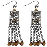 Square Filigree Chandelier Dangle Earrings