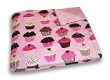 Thro Ltd. Cupcake Printed Microplush Throw, Pink