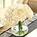 Decor Artificial Flowers Real Touch Silk Flowers Floral Latex Real Touch Rose Peony Wedding Bouquet Home Party Design Flowers (White,1 Bunch)