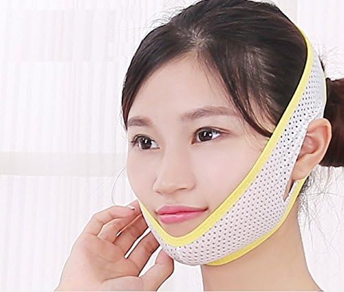 KOLIGHT Anti Wrinkle Half Face Slimming Cheek Mask Lift V Face Line Slim up Belt Strap (Half Face Yellow-L)