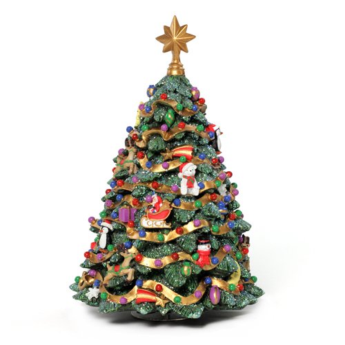The San Francisco Music Box Company Jingle Bell Rotating Christmas Tree Figurine