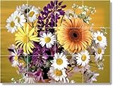 Flower Photo Kitchen Tile Mural F075. 18x24 inches using (12) 6x6 ceramic tiles.
