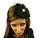 Fancy Feather Rhinestone Thin Headband Head Piece Fascinator Cocktail Black