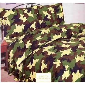 Viceroybedding Army Khaki Camouflage Single Duvet Cover and Pillowcase