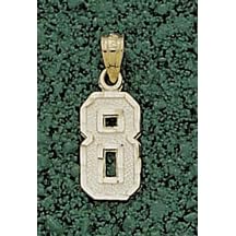 Click here to buy Small 1 2 Single Number Diamond Cut Pendant - 14KT Gold Jewelry by Logo Art.