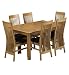 Lichfield Extending Dining Table And 6 Slat Back Leather Chairs Set
