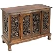 Handmade Asian Furniture - 39" Vintage Roses Storage Cabinet / Sideboard Buffet - Rich Dark Finish