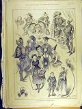 1883 BOLINGBROKE FANCY DRESS BALL COSTUMES OLD PRINT