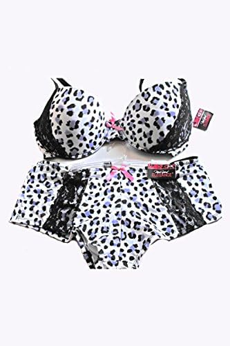 NYE Sexy up to Plus Size Leopard and Lace Push-up Bra & Bikini Set