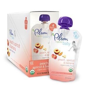 Plum Organics Baby Food, Peach, Apricot & Banana, 4.22-Ounce Pouches (Pack of 24)