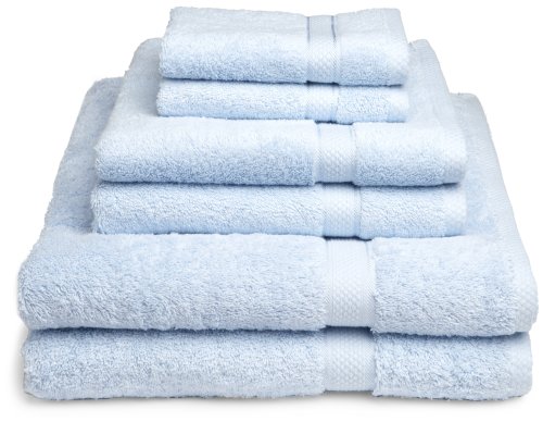 Pike Street 100% Egyptian Cotton 725-Gram 6-Piece Towel Set, Sea Blue