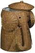 Rattan Elephant Hamper, 25"Hx17"D, BROWN