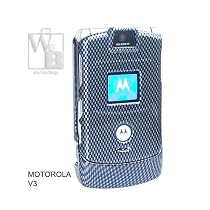 Lux Motorola Razr V3 Cell Phone Case w/ Clip - Carbon Fiber
