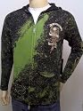 Ed Hardy by Audigier Men Hoody Sweater Paint Splatter Eagle Hoody Studs