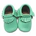 Sayoyo Baby Light Green Tassels Soft Sole Leather Baby Shoes Baby Moccasins (3-6 months, Light green)