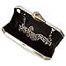 b.m.c BMC Womens Alloy Metal Abstract Stone Cut Hardcase Fashion Clutch Chain Handbag