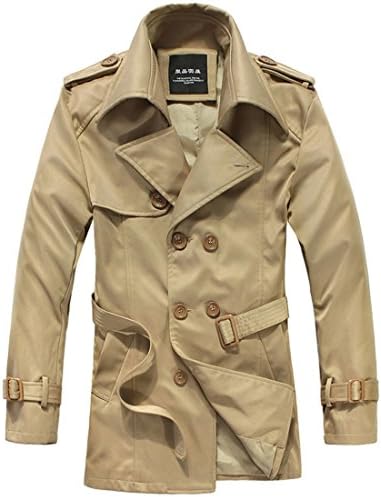 Partiss Mens Slim Fit Coat with Belt