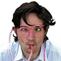 Lustige Strohhalm Brille DRINKING GLASSES - Saug's dir!