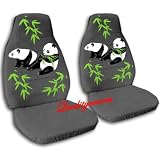 2 charcoal Panda car seat covers for a 2000 Pontiac Sunfire by Designcovers