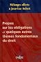 Propos sur les obligations et quelques autres th�mes fondamentaux du droit