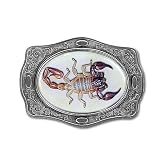 Desert Scorpion Oval Shaped Pewter Belt Buckle