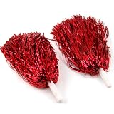 WMA 2 X Pom pom Waver Fancy Dress Pompoms Cheerleader Hen Night Party Accessory Red