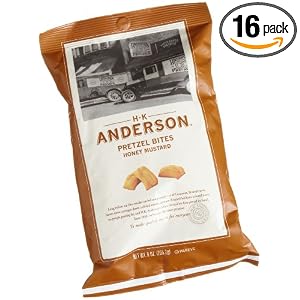 HK Anderson Pretzel Bites, Honey Mustard, 9-Ounce Bags (Pack of 16)