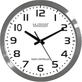 La Crosse Technology Wt-3161 Brushed Metal 16 Analog Atomic Clock