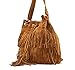 CY Womens Retro Vintage Crossbody Bag Shoulder Bag Cross-body Handbag with Fringe Tassel